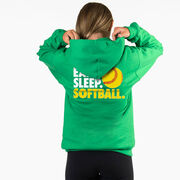 Softball Hooded Sweatshirt - Eat. Sleep. Softball (Back Design)