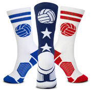 Volleyball Woven Mid-Calf Sock Set - All-American