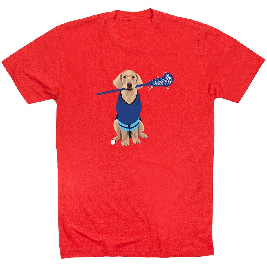 Guys Lacrosse Short Sleeve T-Shirt - Laxer the Lacrosse Dog