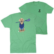 Guys Lacrosse Short Sleeve T-Shirt - Laxer the Lacrosse Dog (Back Design)