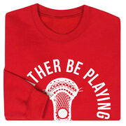 Guys Lacrosse Crewneck Sweatshirt - I'd Rather Be Playing Lacrosse