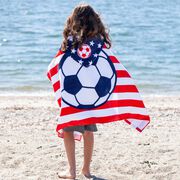 Soccer Hooded Towel - American Flag