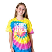 Hockey Short Sleeve T-Shirt - Hockey Is My Favorite Season Tie Dye