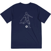 Soccer Short Sleeve Performance Tee - Soccer Guy Player Sketch