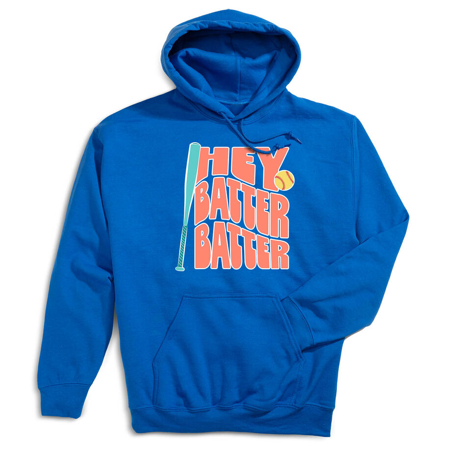 Softball Hooded Sweatshirt - Hey Batter Batter