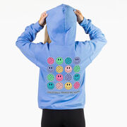 Volleyball Hooded Sweatshirt - Volleyball Makes Me Happy (Back Design)