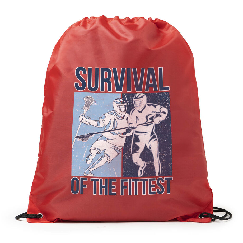 Guys Lacrosse Drawstring Backpack - Survival of the Fittest