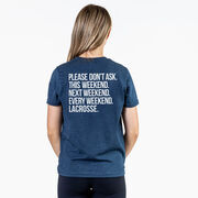 Girls Lacrosse Short Sleeve T-Shirt - All Weekend Lacrosse (Back Design) 