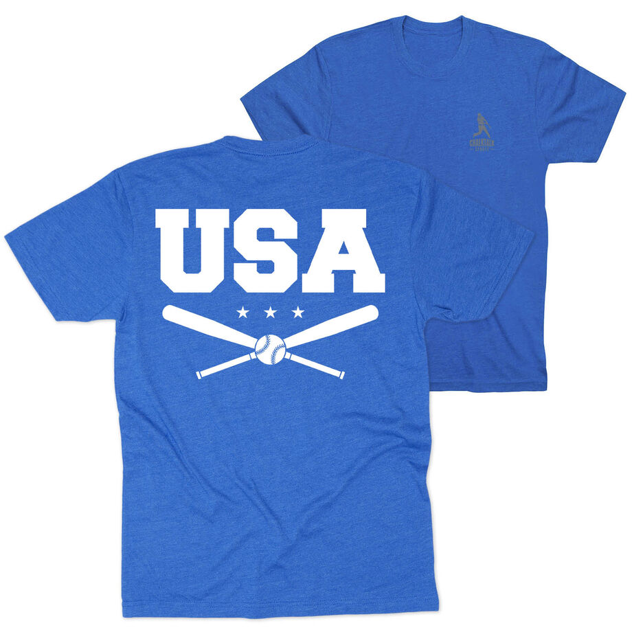 Baseball Short Sleeve T-Shirt - USA (Back Design)