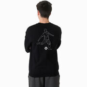 Soccer Crewneck Sweatshirt - Soccer Guy Player Sketch (Back Design)