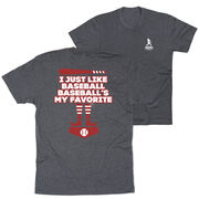 Baseball Short Sleeve T-Shirt - Baseball's My Favorite (Back Design)