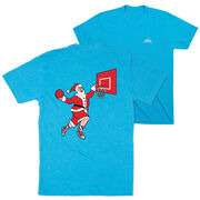 Basketball Short Sleeve T-Shirt - Slam Dunk Santa (Back Design)