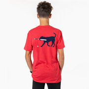 Baseball Short Sleeve T-Shirt - Navy Baseball Dog (Back Design)