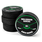 Personalized Hockey Puck - Crossed Sticks and Hockey Puck