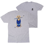 Hockey Short Sleeve T-Shirt - Puck The Hockey Dog (Back Design)