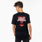 Baseball Short Sleeve T-Shirt - Baseball's My Favorite (Back Design)