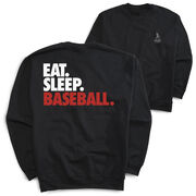 Baseball Crewneck Sweatshirt - Eat Sleep Baseball Bold (Back Design)