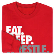 Wrestling Crewneck Sweatshirt - Eat Sleep Wrestle (Stack)