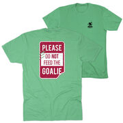 Hockey Short Sleeve T-Shirt - Don't Feed The Goalie (Back Design)