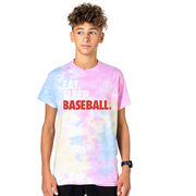 Baseball Short Sleeve T-Shirt - Eat. Sleep. Baseball Tie Dye