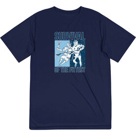 Guys Lacrosse Short Sleeve Performance Tee - Survival of the Fittest