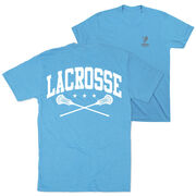 Guys Lacrosse Short Sleeve T-Shirt - Crossed Sticks (Back Design)