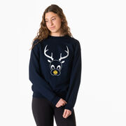 Softball Crewneck Sweatshirt - softball reindeer