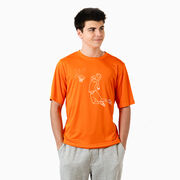 Basketball Short Sleeve Performance Tee - Basketball Player Sketch