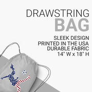 Soccer Drawstring Backpack - Girls Soccer Stars and Stripes Player