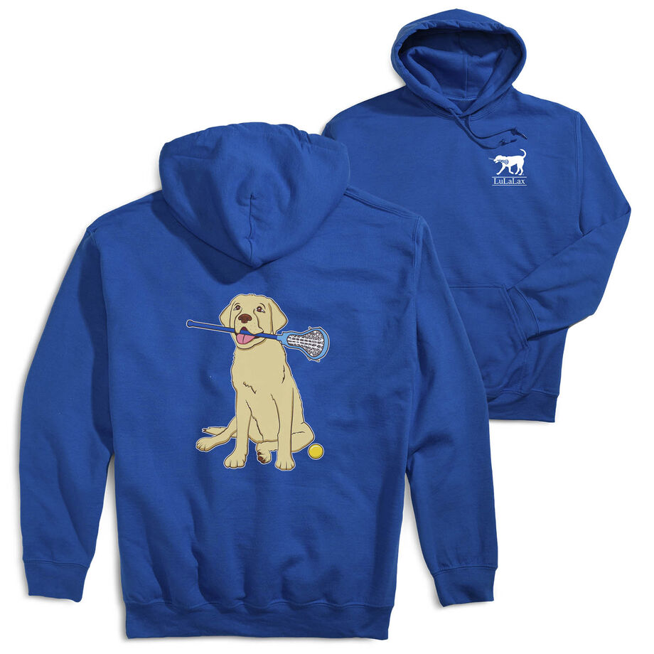 Girls Lacrosse Hooded Sweatshirt - Chase The Lax Dog (Back Design)