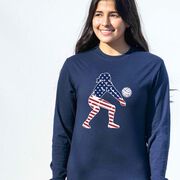 Volleyball Tshirt Long Sleeve - Volleyball Stars and Stripes Player
