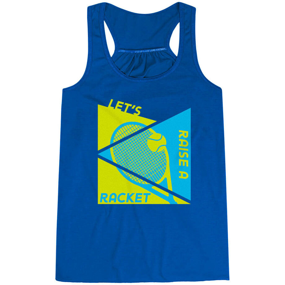 Tennis Flowy Racerback Tank Top - Let's Raise A Racket