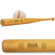 Engraved Mini Baseball Bat - Team Logo With Roster