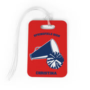 Cheerleading Bag/Luggage Tag - Personalized Cheer Team Pom Pom & Megaphone