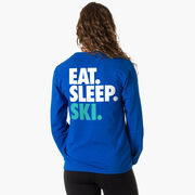 Skiing & Snowboarding Tshirt Long Sleeve - Eat. Sleep. Ski (Back Design)