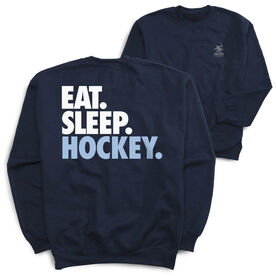 Hockey Crewneck Sweatshirt - Eat Sleep Hockey (Bold) (Back Design)