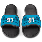 Guys Lacrosse Repwell&reg; Slide Sandals - Crossed Sticks with Number