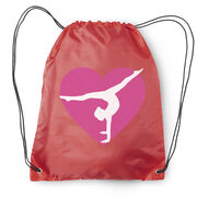 Gymnastics Drawstring Backpack - Gymnast Heart