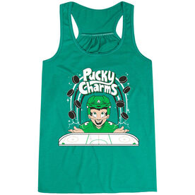 Hockey Flowy Racerback Tank Top - Pucky Charms