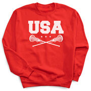 Girls Lacrosse Crewneck Sweatshirt - USA Girls Lacrosse