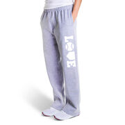 Softball Fleece Sweatpants - Softball Love (White)