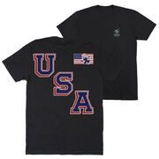 Hockey Short Sleeve T-Shirt - Hockey USA Gold (Back Design)