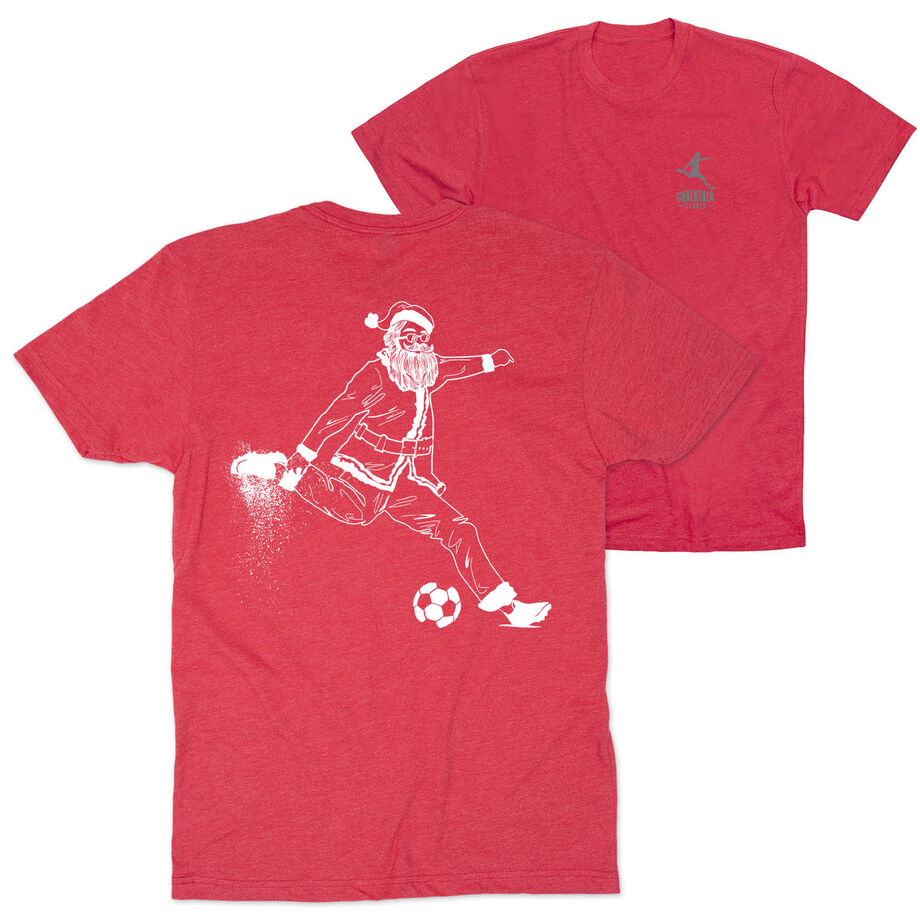 Soccer Short Sleeve T-Shirt - Santa Player (Back Design)
