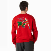 Guys Lacrosse Crewneck Sweatshirt - Checking It Twice Lacrosse (Back Design)