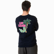 Guys Lacrosse Crewneck Sweatshirt - Lax Lizard (Back Design)
