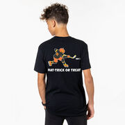 Hockey Short Sleeve T-Shirt - Hat-Trick or Treat (Back Design)