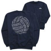 Volleyball Crewneck Sweatshirt - Volleyball Words (Back Design)