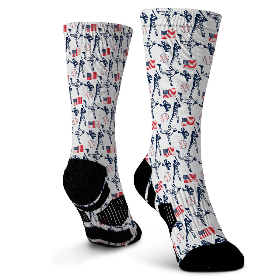 Baseball Graphic Flex Mid-Calf Socks - Americana
