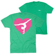 Gymnastics Short Sleeve T-Shirt - Gymnast Heart (Back Design)