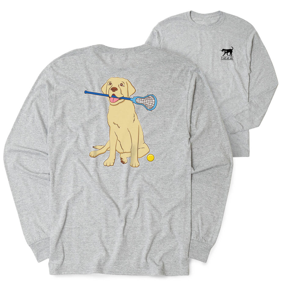 Girls Lacrosse Tshirt Long Sleeve - Chase The Lax Dog (Back Design)